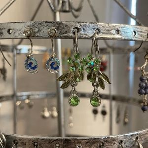 Two beautiful earring sets- one blue, one green